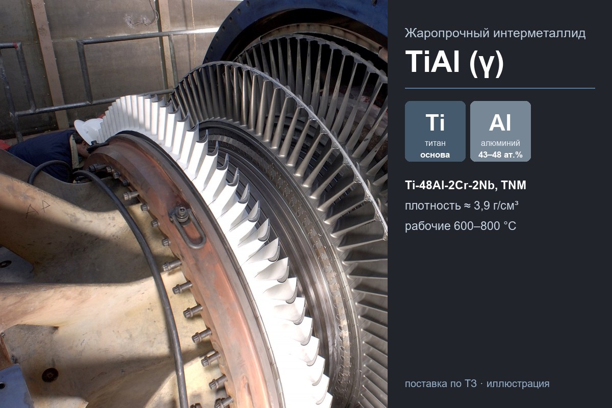 Алюминид титана TiAl: лёгкий жаропрочный интерметаллид