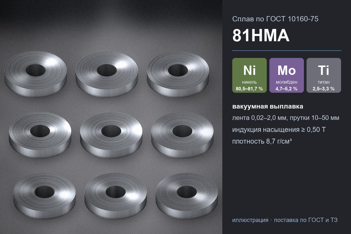 Сплав 81НМА — рулончики тонкой ленты из магнитомягкого сплава